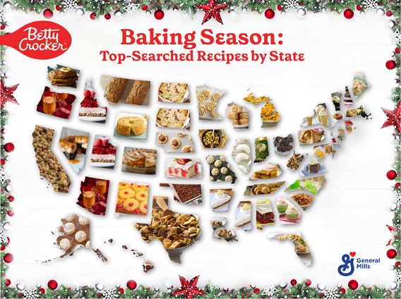 Map of the top Betty Crocker recipes by state